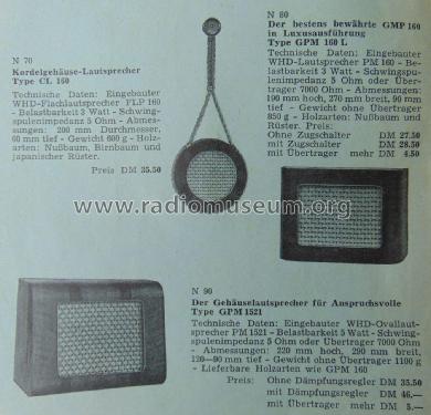 Kordelgehäuse-Lautsprecher CL 160; WHD, Wilhelm Huber & (ID = 2336235) Speaker-P