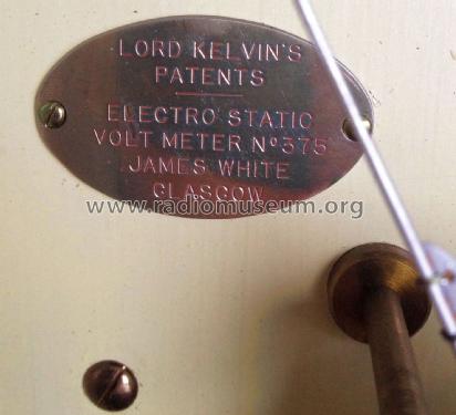 Vertical Electro Static Volt Meter, Quadrant Electrostatic Voltmeter, ; White, James later (ID = 1739570) teaching