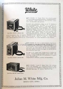 B Socket Power Unit - 'B' battery eliminator ; White Mfg. Co., (ID = 1959177) Aliment.