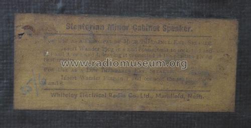 Stentorian Minor Cabinet Speaker; Whiteley Electrical (ID = 2221533) Speaker-P