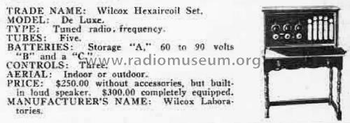 Hexaircoil Set DeLuxe; Wilcox Laboratories, (ID = 1544179) Radio