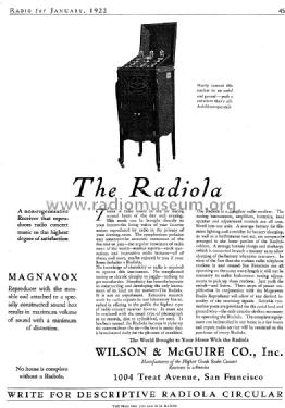 The Radiola ; Wilson & McGuire Co. (ID = 1013271) Radio