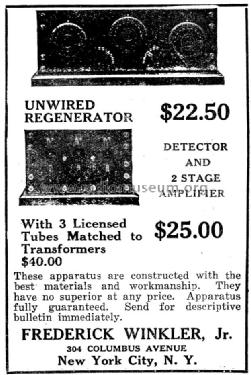 Short Wave Regenerator Kit ; Winkler, Frederick, (ID = 1006523) Bausatz