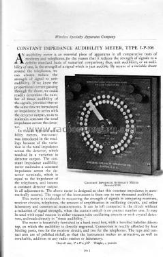 Constant Impédance Audibility Meter CR 836 ; Wireless Specialty (ID = 2056981) mod-pre26