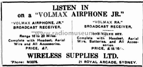 Volmax Airphone Jr. ; Wireless Supplies (ID = 2216113) Radio