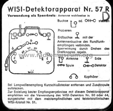 Detektor-Empfänger 57RD; Wisi Wilh. Sihn; (ID = 107886) Crystal