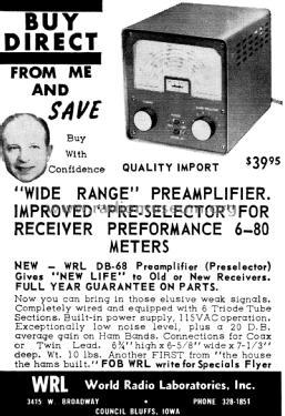 Preamplifier DB-68; World Radio (ID = 2081824) Amateur-D