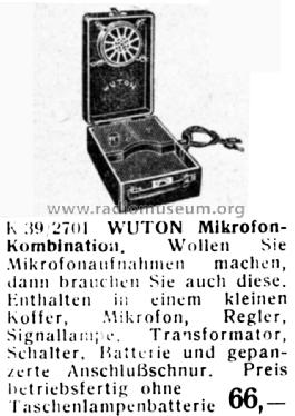 WUTON Mikrofon-Kombination ; Wuton, H.A.H. (ID = 1725325) Microphone/PU