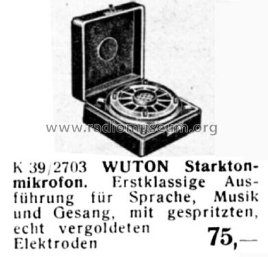 WUTON Starkton-Mikrofon ; Wuton, H.A.H. (ID = 1725324) Micrófono/PU