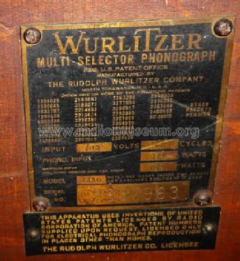 Jukebox 1250 'Twelve Fifty' Ch= 510; Wurlitzer Co., The (ID = 1698243) R-Player