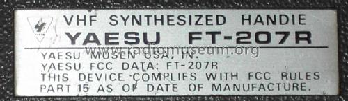 FT-207R; Yaesu-Musen Co. Ltd. (ID = 2581166) Amat TRX