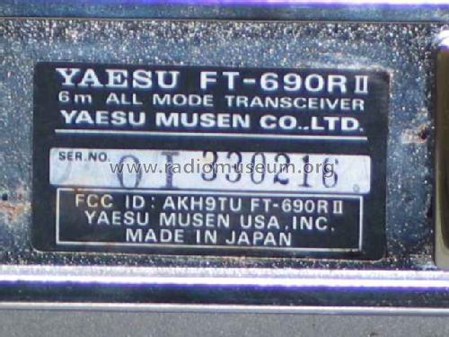 FT-690R/II; Yaesu-Musen Co. Ltd. (ID = 1862647) Amat TRX