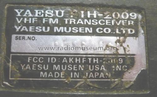 VHF FM Transceiver FTH-2009; Yaesu-Musen Co. Ltd. (ID = 1824676) Amat TRX