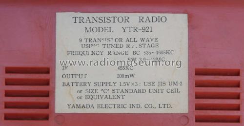 Yaecon 9 Transistor YTR-921; Yamada Electric Ind. (ID = 1054670) Radio