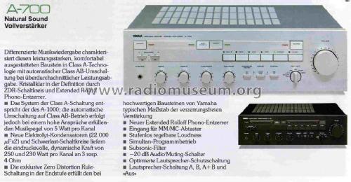 A-700; Yamaha Co.; (ID = 1005554) Ampl/Mixer