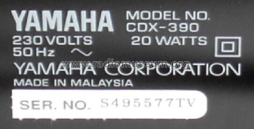 Natural Sound Compact Disc Player CDX-390; Yamaha Co.; (ID = 433042) Enrég.-R