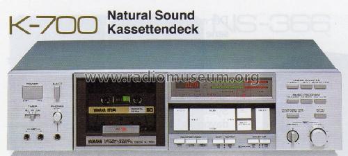 Natural Sound Stereo Cassette Deck K-700; Yamaha Co.; (ID = 962438) R-Player