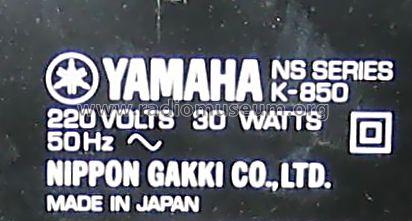 Natural Sound Stereo Cassette Deck K-850; Yamaha Co.; (ID = 646924) R-Player