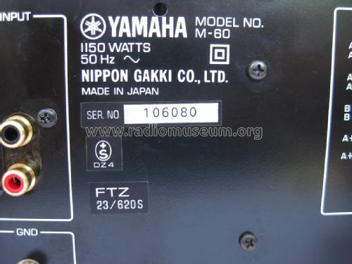 M-60; Yamaha Co.; (ID = 1865086) Ampl/Mixer