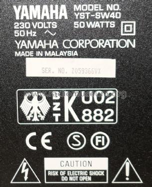 Natural Sound Active Servo Processing-Subwoofer-Sy YST-SW40; Yamaha Co.; (ID = 2349986) Parlante