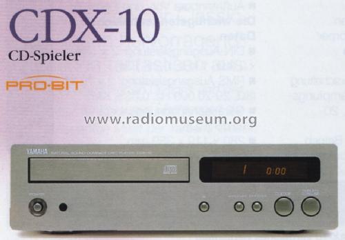 Natural Sound Compact Disc Player CDX-10; Yamaha Co.; (ID = 1092656) Sonido-V