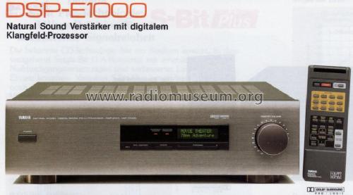 Natural Sound Digital Sound Field Processor/Amplif DSP-E1000; Yamaha Co.; (ID = 1068677) Ampl/Mixer