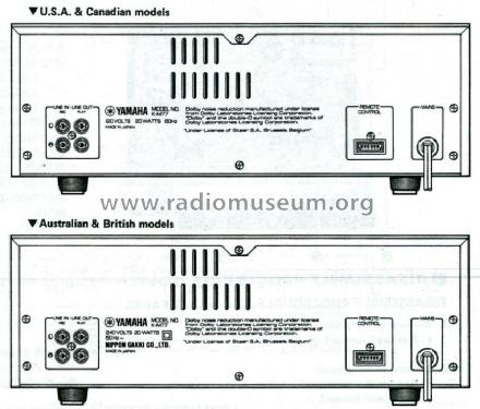 Natural Sound Stereo Double Cassette Deck K-M77; Yamaha Co.; (ID = 551095) R-Player