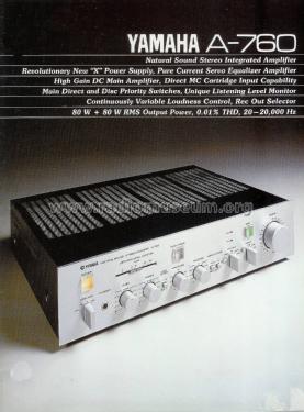 Natural Sound Stereo Amplifier A-760; Yamaha Co.; (ID = 1810710) Ampl/Mixer