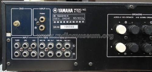 Natural Sound Stereo Amplifier A-750; Yamaha Co.; (ID = 2594800) Ampl/Mixer