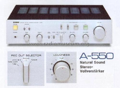 Natural Sound Stereo Amplifier A-550; Yamaha Co.; (ID = 662035) Ampl/Mixer