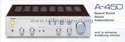 Natural Sound Stereo Amplifier A-450; Yamaha Co.; (ID = 662037) Ampl/Mixer