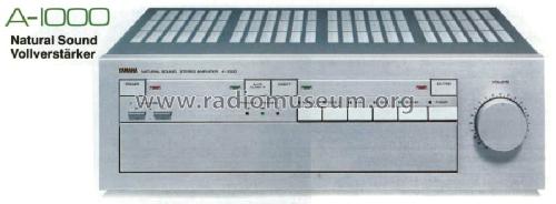 Natural Sound Stereo Amplifier A-1000; Yamaha Co.; (ID = 663219) Ampl/Mixer