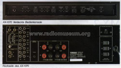 Natural Sound Stereo Amplifier AX-1070; Yamaha Co.; (ID = 1073926) Ampl/Mixer