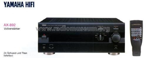 Natural Sound Stereo Amplifier AX-892; Yamaha Co.; (ID = 1173717) Ampl/Mixer