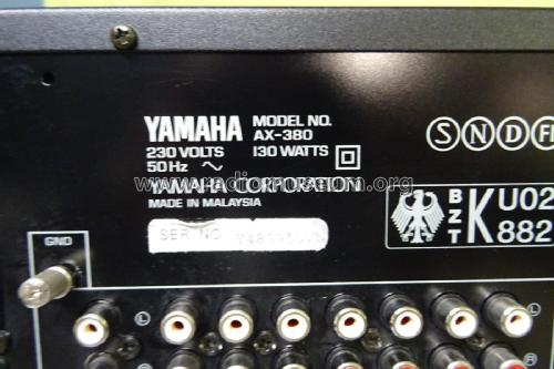 Natural Sound Stereo Amplifier AX-380; Yamaha Co.; (ID = 2637157) Ampl/Mixer