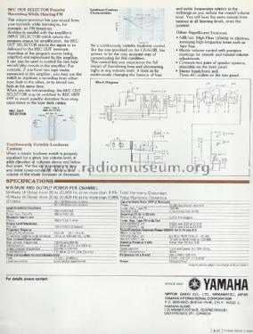Natural Sound Stereo Amplifier CA-610II ; Yamaha Co.; (ID = 1628577) Ampl/Mixer