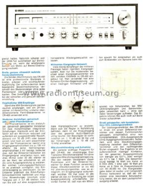 Natural Sound Stereo Receiver CR-400; Yamaha Co.; (ID = 1651636) Radio