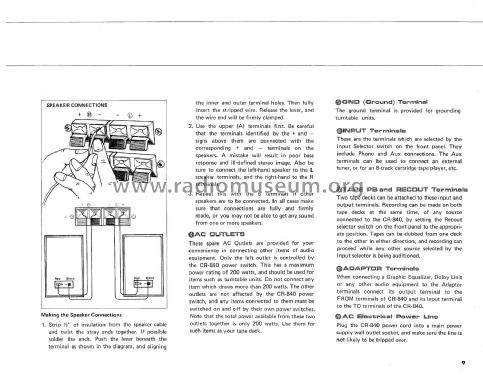 Natural Sound Stereo Receiver CR-840; Yamaha Co.; (ID = 1939847) Radio