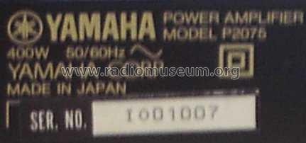 Power Amplifier P2075; Yamaha Co.; (ID = 723907) Ampl/Mixer