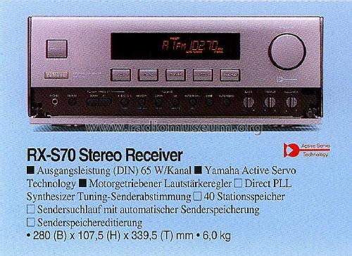 Stereo Receiver RX-S70; Yamaha Co.; (ID = 1773881) Radio