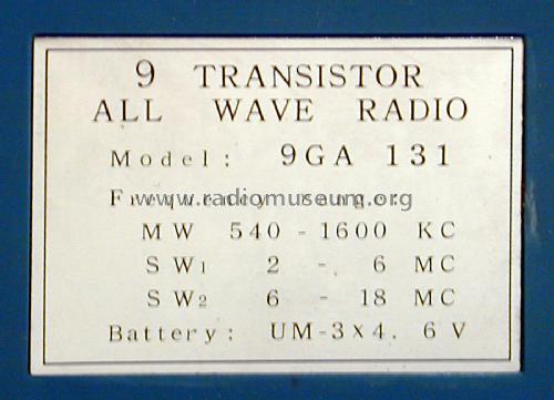 General 9GA131; Yaou Radio Co ltd ; (ID = 2240797) Radio