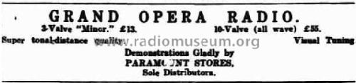 Grand Opera Minor ; Yelland, L.J., Radio (ID = 1837232) Radio