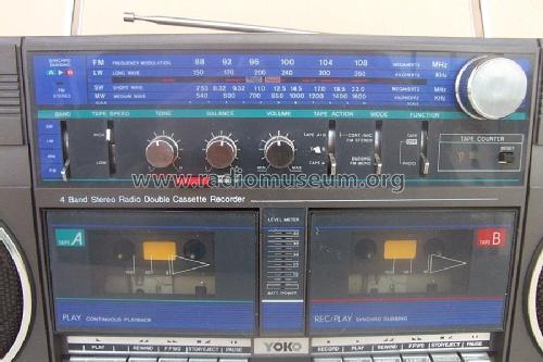 4 Band Stereo Radio Double Cassette Recorder ; Yoko Electronics, (ID = 1745370) Radio