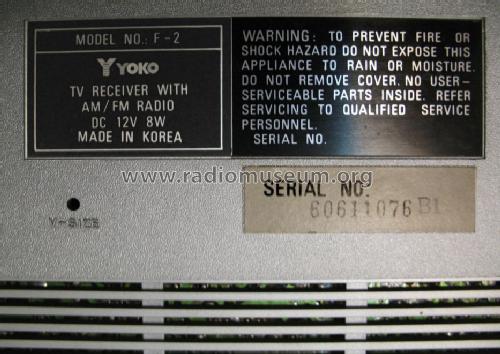 Television and Radio Receiver F 2; Yoko Electronics, (ID = 1339840) TV Radio