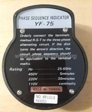 Phase Sequence Indicator YF-75; Yu Fong Electric Co. (ID = 2972436) Equipment
