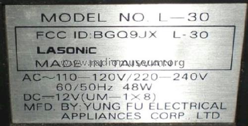 Lasonic L-30; Yung Fu Electrical (ID = 831893) Radio