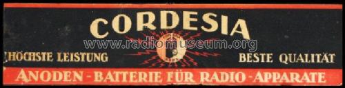Cordesia Anoden Batterie für Radio - Apparate ; Zeiler AG; Berlin (ID = 1310554) Power-S
