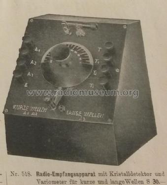 Radio Empfangsapparat Nr. 518; Zenit; Wien (ID = 1957911) Crystal