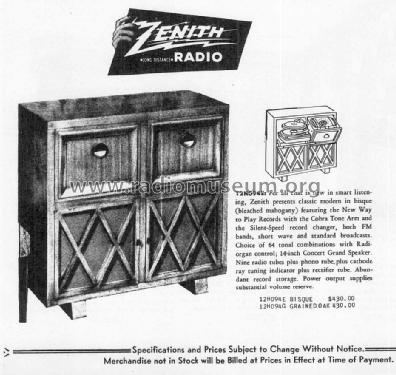 12H094E ; Zenith Radio Corp.; (ID = 1521711) Radio