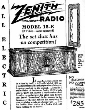 15E ; Zenith Radio Corp.; (ID = 1164907) Radio